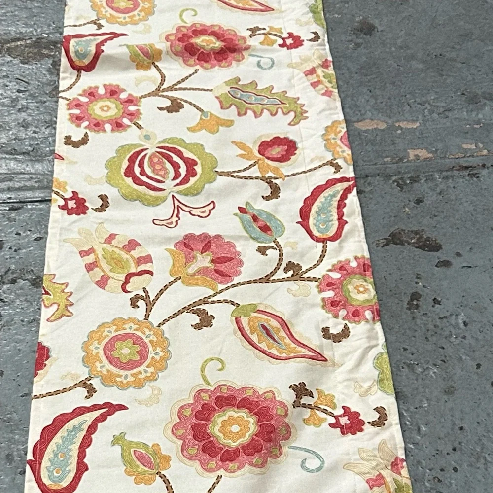 BRAEMORE Selim Punch Screen Printed Floral Window Medium Weight Valance#1230256B